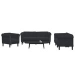 vidaXL Ensemble de canapés 3 Pièces noir velours
