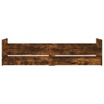 vidaXL Cadre de lit avec tiroirs sans matelas chêne fumé 90x190 cm