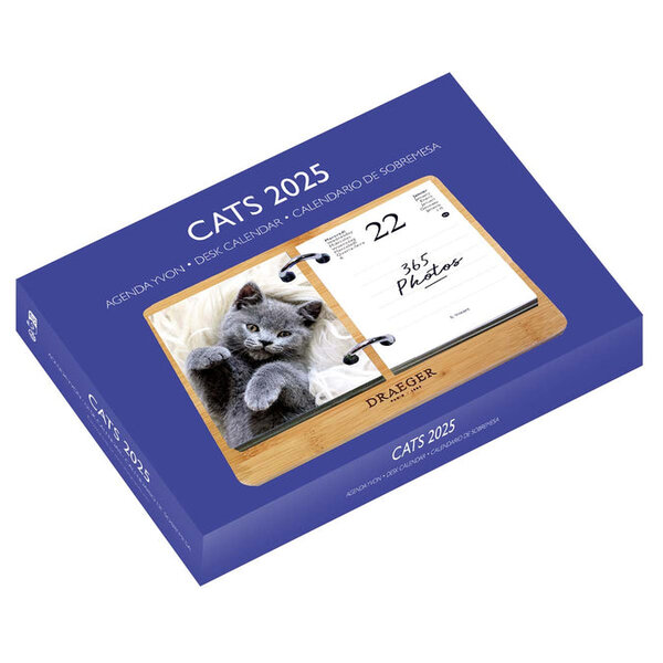Coffret Éphéméride Agenda Yvon 2025 - Edition Chat - Draeger paris