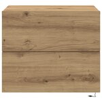 Table de chevet vidaXL avec LED en chêne artisanal 50x39x41 cm