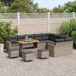 vidaXL Ensemble de canapé de jardin 13 Pièces Gris polyrotin