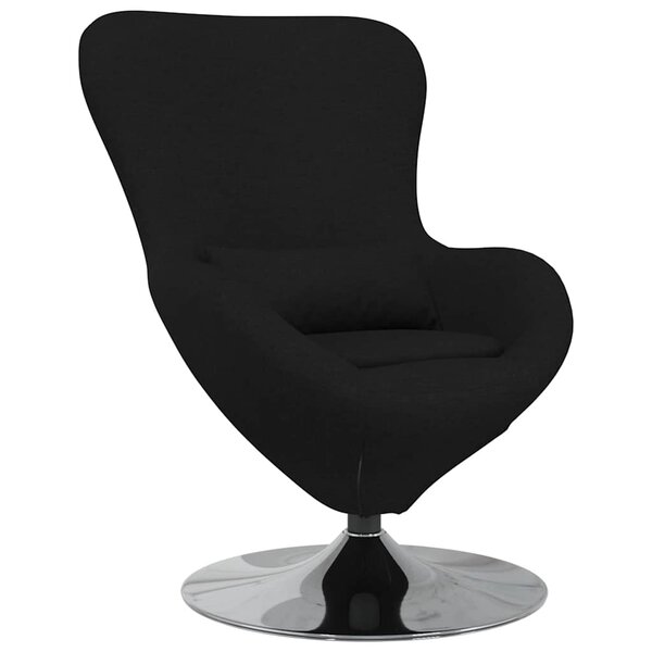vidaXL Fauteuil œuf Noir tissu