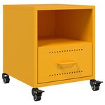 vidaXL Tables de chevet 2 Pièces jaune moutarde 36x39x43 5 cm acier