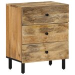 vidaXL Table de chevet 50x33x60 cm bois de manguier massif