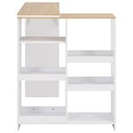 vidaXL Table de bar avec tablette amovible Blanc 138x39x110 cm