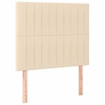 vidaXL Sommier à lattes de lit avec matelas Crème 100x200 cm Tissu