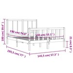 vidaXL Cadre de lit avec tête de lit 140x190 cm bois massif