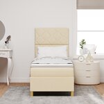 vidaXL Lit avec sommier et matelas crème 80x200 cm en tissu