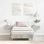 vidaXL Cadre de lit Gris béton 90 x 200 cm Bois d'ingénierie