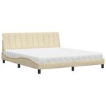 vidaXL Lit avec matelas Hanko crème 180x200 cm tissu