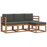 vidaXL Ensemble de canapés d'extérieur 4 Pièces Naturel et Anthracite