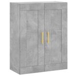 vidaXL Buffet haut Gris béton 69 5x34x180 cm Bois d'ingénierie