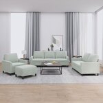 vidaXL Ensemble de canapés 4 Pièces avec coussins Gris clair Velours