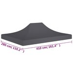 vidaXL Toit de tente de réception 4x3 m Anthracite 270 g/m²