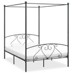 vidaXL Cadre de lit à baldaquin sans matelas gris métal 160x200 cm