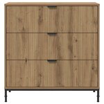 vidaXL Buffet chêne artisanal 79 5 x 33 x 82 cm Bois d'ingénierie
