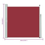 vidaXL Auvent latéral rétractable de patio 170x300 cm Rouge
