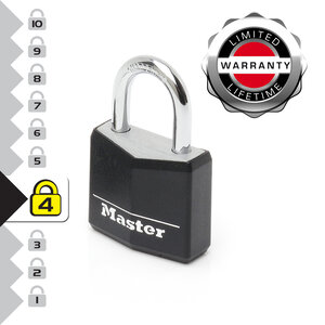 9130EURDBLK Cadenas à Clé en Aluminium Massif recouvert de Vinyle noir 3 x 5 2 x 1 6 cm