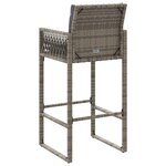 vidaXL Tabourets de bar jardin coussins lot de 2 gris résine tressée