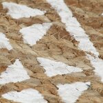 Vidaxl tapis fait à la main jute avec imprimé blanc 150 cm