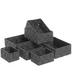 Set de 7 panières déco grises