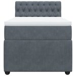 vidaXL Sommier à lattes de lit avec matelas Gris foncé 100x200 cm