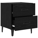 vidaXL Armoire de lit avec tiroir 2 Pièces Chêne noir 40 x 35 x 47.5 cm