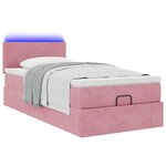 vidaXL Cadre de lit ottoman avec matelas rose 90x190 cm velours