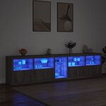 vidaXL Buffet avec lumières LED sonoma gris 283x37x67 cm