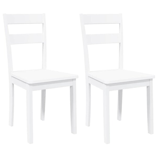 vidaXL Chaises à manger 2 Pièces blanc bois massif caoutchouc