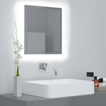 vidaXL Miroir LED de salle de bain Gris brillant 40x8 5x37cm Acrylique