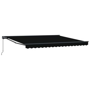 vidaXL Auvent Rétractable Noir 400x300 cm tissu