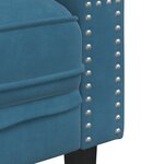 vidaXL Canapé Chesterfield avec traversins 3 places bleu velours