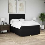 vidaXL Sommier à lattes de lit avec matelas Noir 140x190 cm Tissu