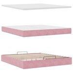 vidaXL Cadre de lit ottoman avec matelas rose 200x200 cm velours