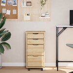 vidaXL Cabinet roulant avec bureau avec roue MOSS Vernis transparent