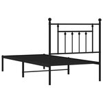 vidaXL Cadre de lit métal sans matelas avec tête de lit noir 90x190 cm