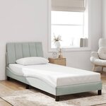 vidaXL Cadre de lit sans matelas gris clair 90x190 cm velours