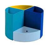 Pot à crayons plastique the quarter 4 compartiments - coloris bleu - exacompta