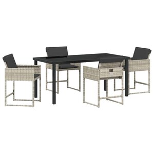 vidaXL Ensemble de salle à manger pour jardin 5 Pièces Gris clair