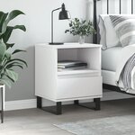 vidaXL Table de chevet Blanc 40x35x50 cm Bois d’ingénierie