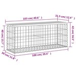 vidaXL Banc jardin design gabion 103x31 5x42 cm bois massif de douglas