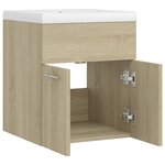 vidaXL Armoire d'évier avec lavabo intégré Chêne sonoma Aggloméré