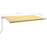 vidaXL Auvent automatique capteur de vent LED 600x350cm Jaune et blanc