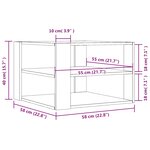 vidaXL Table basse chêne artisanal 58x58x40 cm bois d'ingénierie