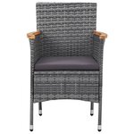 vidaXL Mobilier à dîner de jardin 3 Pièces Résine tressée Gris