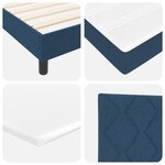 Lit box spring vidaXL avec matelas bleu 160x200 cm en tissu