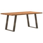 vidaXL Table à manger marron clair bois de chêne massif rectangulaire