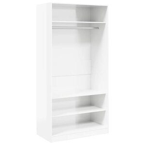 vidaXL Garde-robe Blanc brillant 100x50x200 cm Bois d'ingénierie