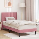vidaXL Cadre de lit avec tête de lit Rose 100 x 200 cm Velours